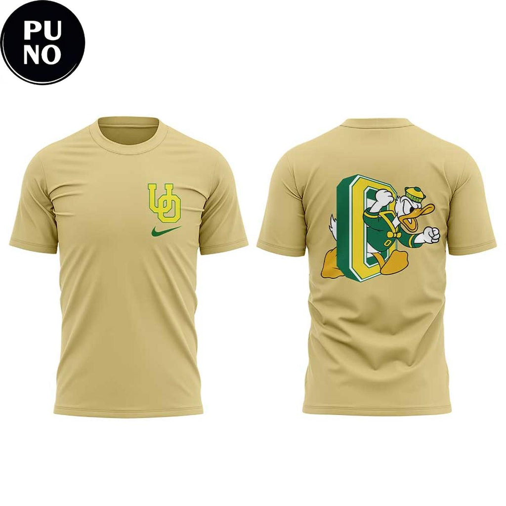 Oregon Ducks Chick-fil-A Peach Bowl 2026 Throwback Logo Cream Hoodie T-Shirt