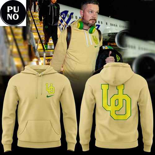 Oregon Ducks Chick-fil-A Peach Bowl 2026 University Logo Cream Hoodie T-Shirt
