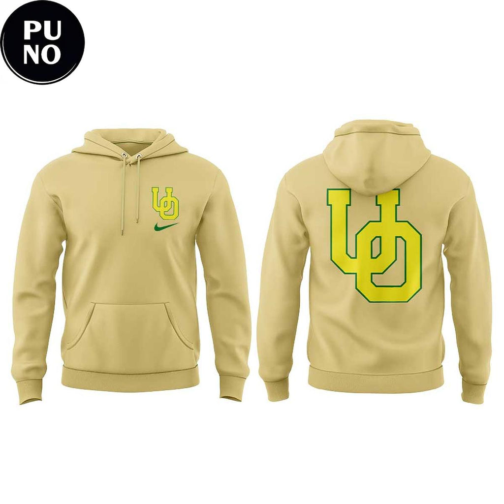 Oregon Ducks Chick-fil-A Peach Bowl 2026 University Logo Cream Hoodie T-Shirt