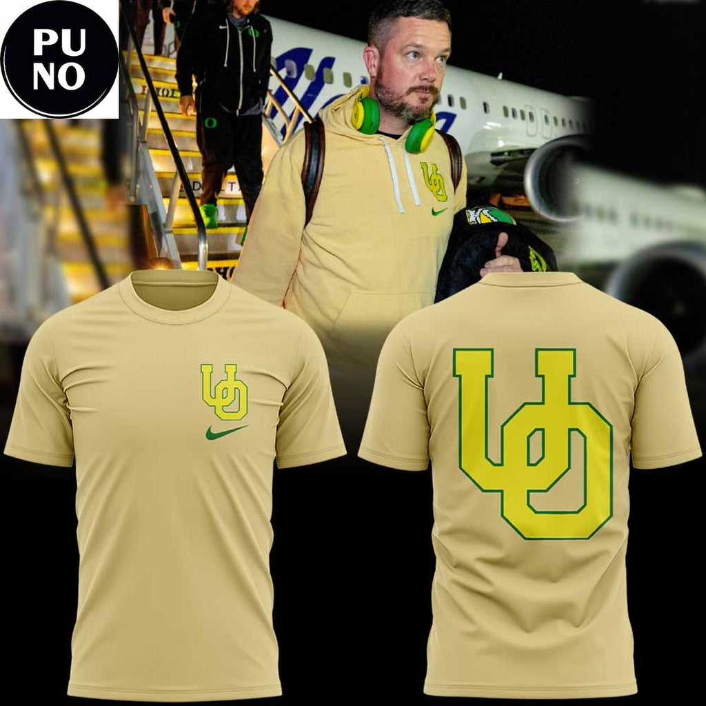 Oregon Ducks Chick-fil-A Peach Bowl 2026 University Logo Cream Hoodie T-Shirt