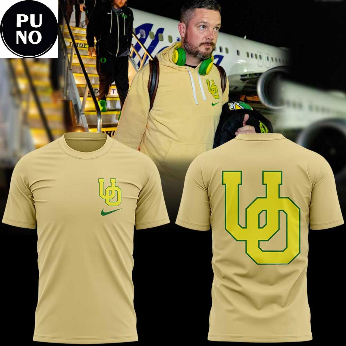 Oregon Ducks Chick-fil-A Peach Bowl 2026 University Logo Cream Hoodie T-Shirt