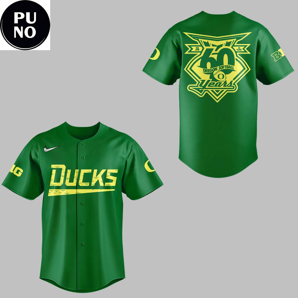 Oregon Ducks Softball Celebrating 60 Years 2026 Baseball Jersey