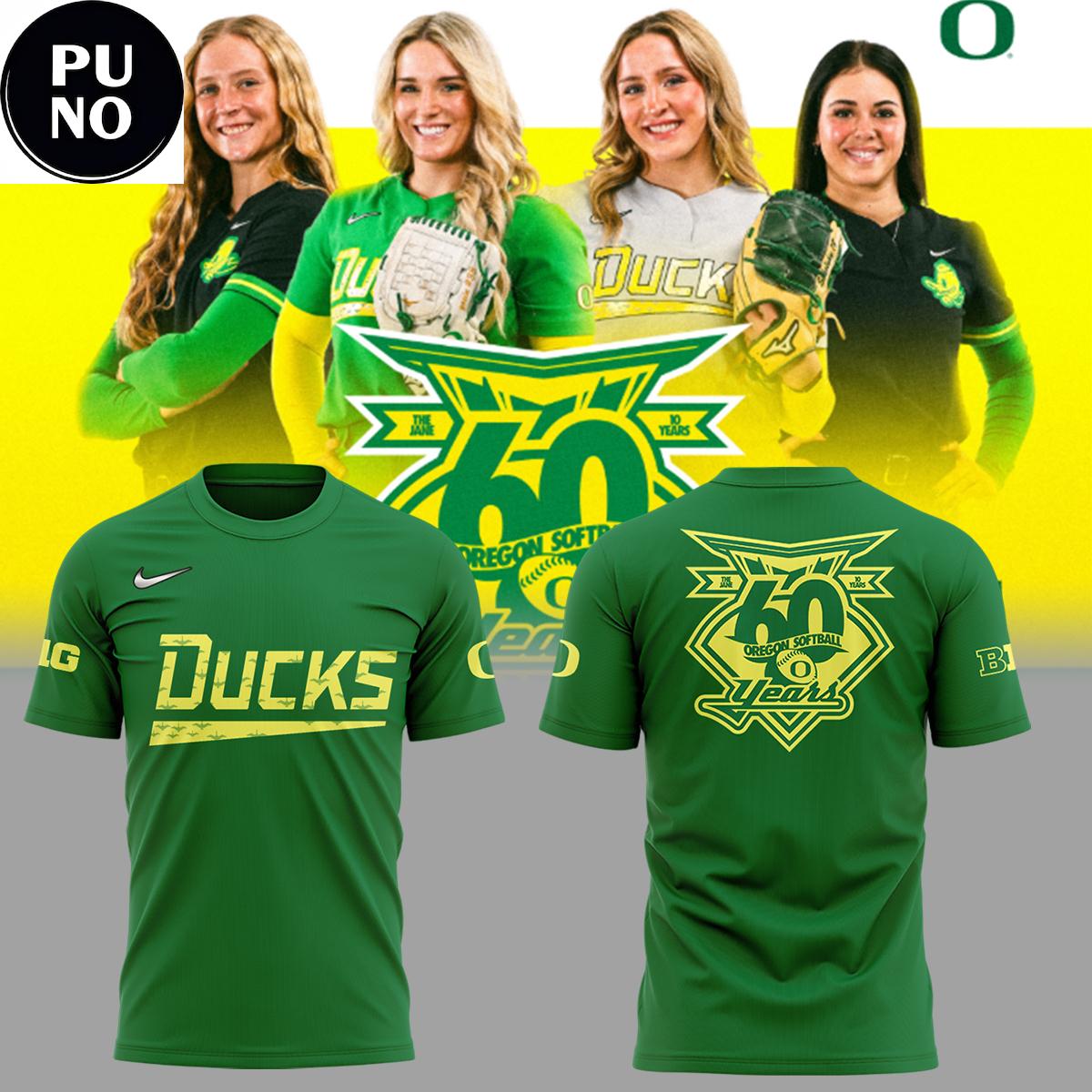 Oregon Ducks Softball Celebrating 60 Years 2026 Hoodie T-Shirt