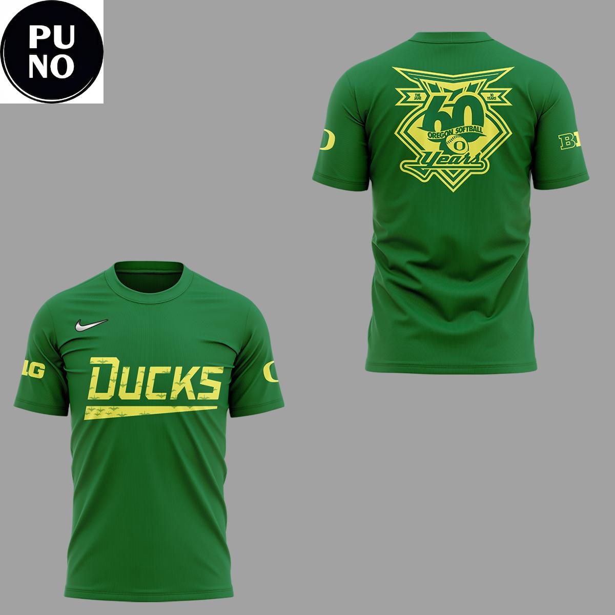 Oregon Ducks Softball Celebrating 60 Years 2026 Hoodie T-Shirt