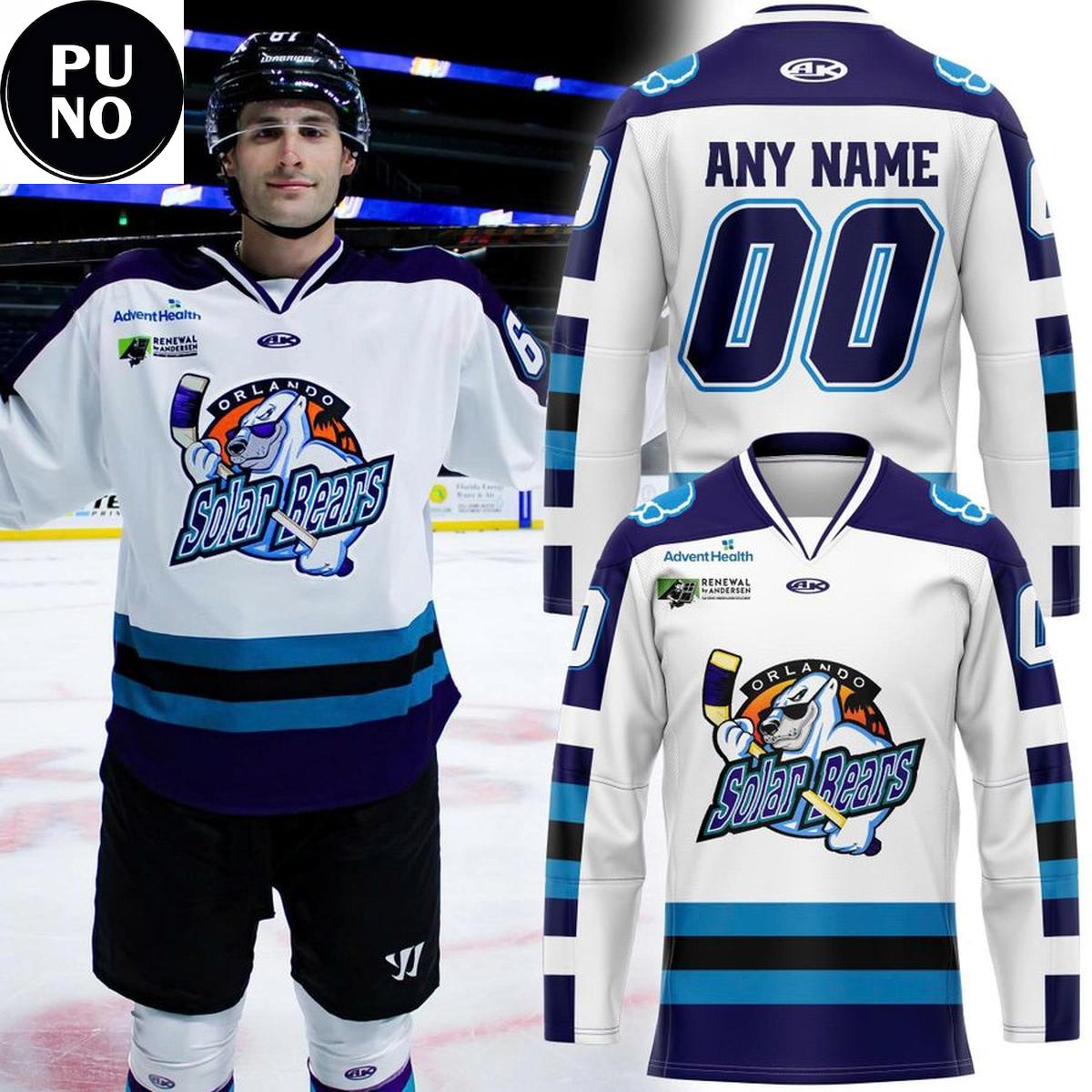 Orlando Solar Bears Replica Throwback Night 2026 Personalized Hockey Jersey
