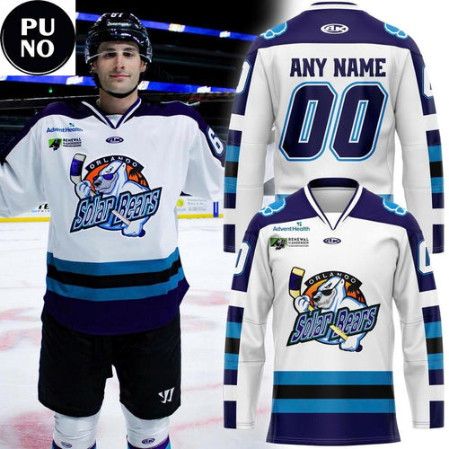 Orlando Solar Bears Replica Throwback Night 2026 Personalized Hockey Jersey