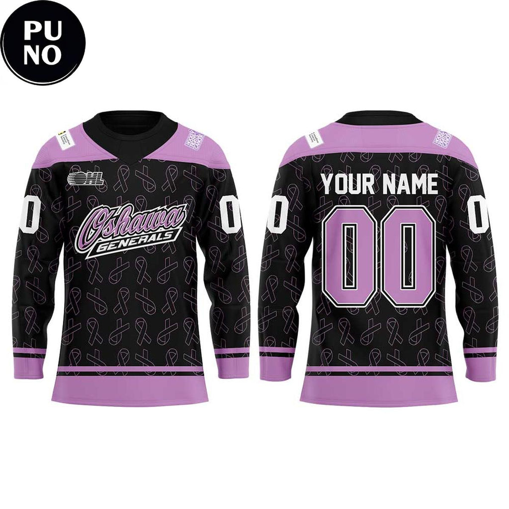Oshawa Generals Hockey Fights Cancer 2026 Personalized Hockey Jersey