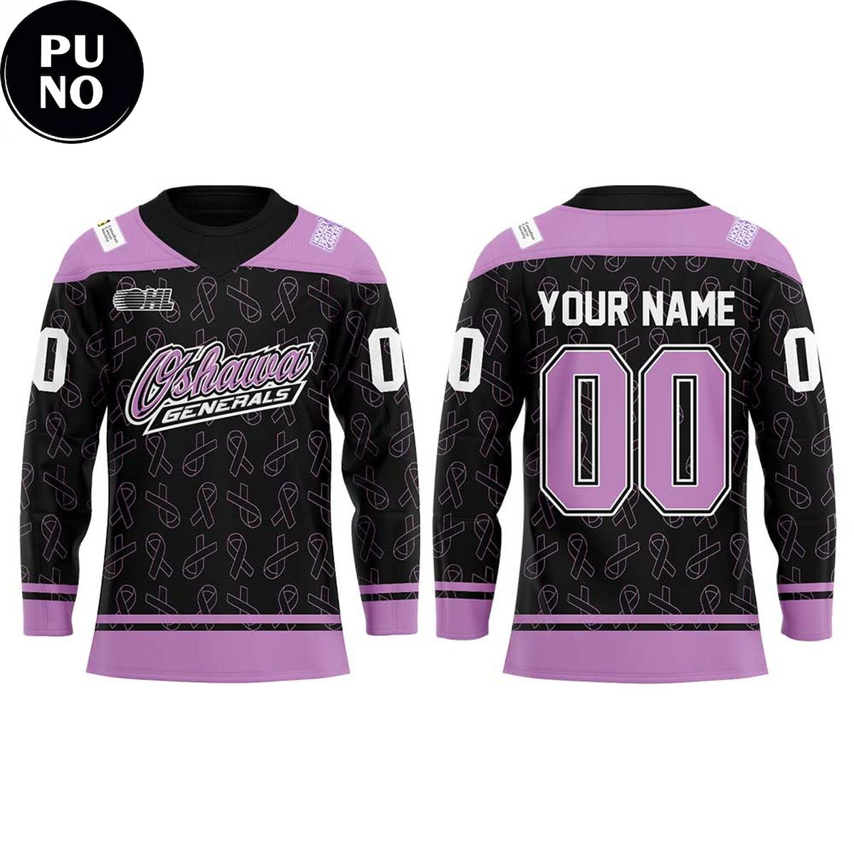 Oshawa Generals Hockey Fights Cancer 2026 Personalized Hockey Jersey