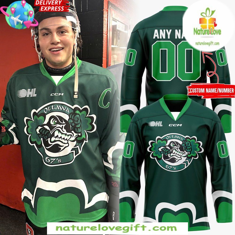 Ottawa 67s 2026 St Patricks Day Hockey Jersey