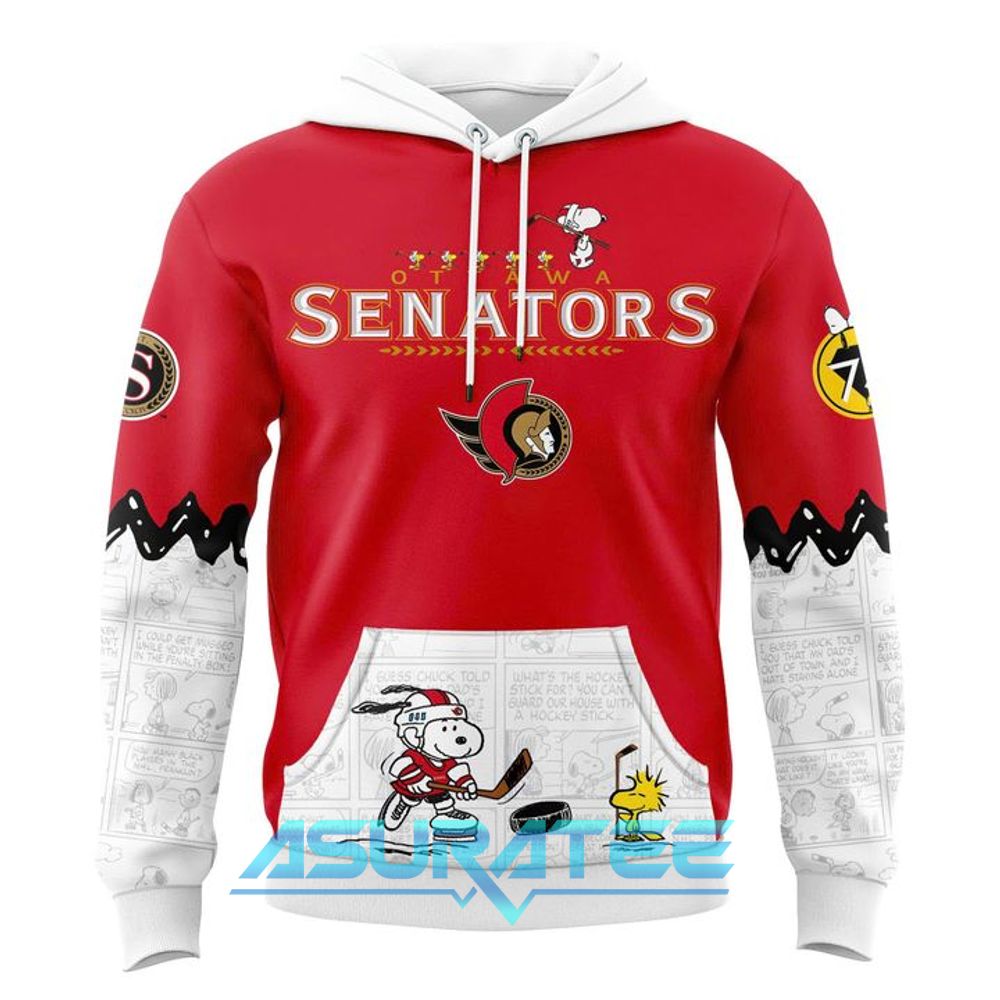 Ottawa Senators ”Peanuts Night ” 2026 Snoopy Special Hoodie, Cap