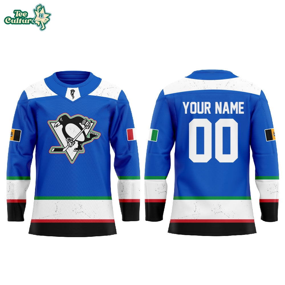 Pittsburgh Penguins Italyinz Heritage 2026 Hockey Jersey Custom Name, Number