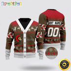 Personalized NHL Ottawa Senators Elk Pattern Ugly Christmas Sweater Perfect Gift For Football Fans