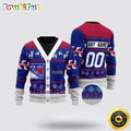 Personalized NHL New York Rangers Elk Pattern Ugly Christmas Sweater Perfect Gift For Football Fans