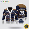 Personalized NHL Edmonton Oilers Elk Pattern Ugly Christmas Sweater Perfect Gift For Football Fans