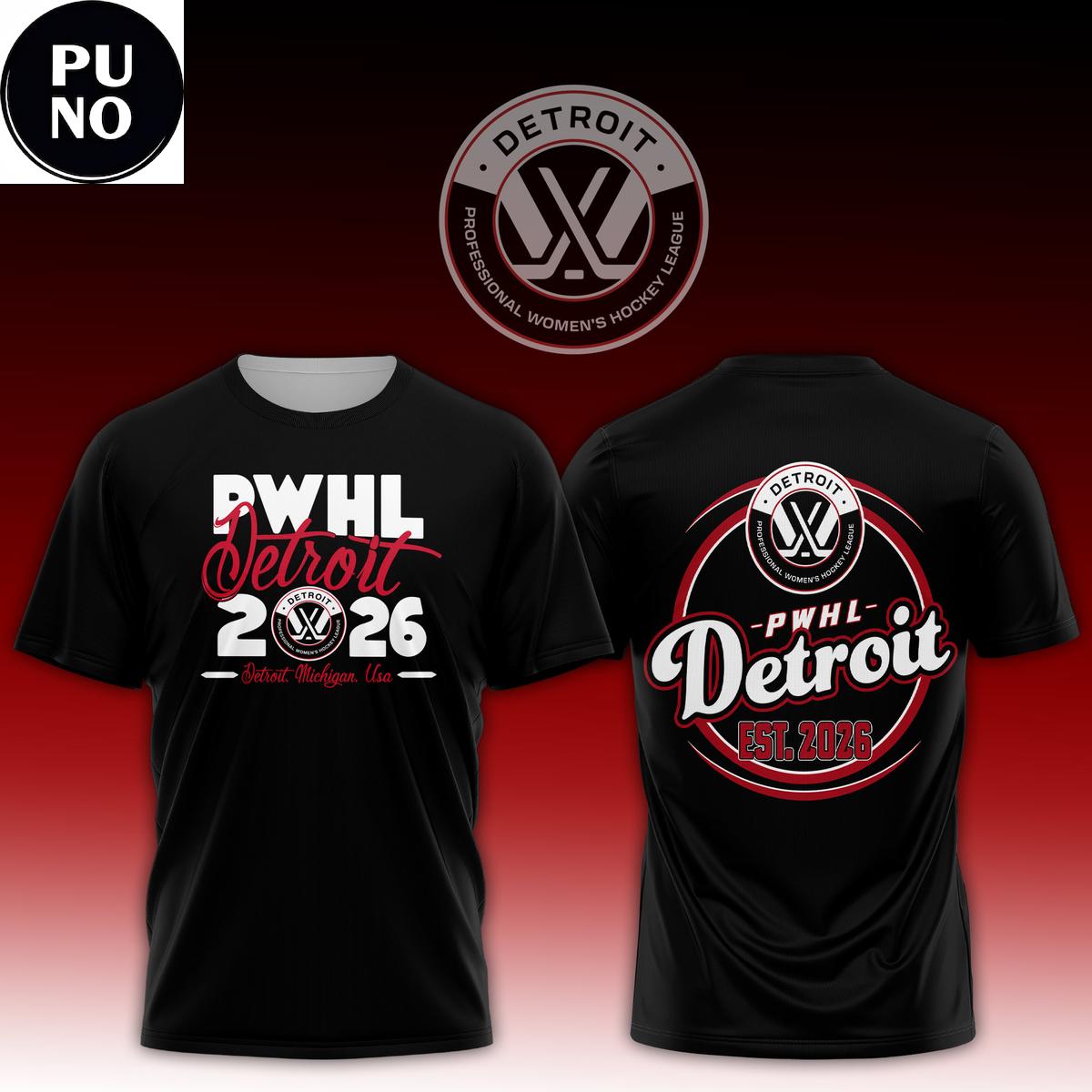 PWHL Detroit EST 2026 Hoodie T-Shirt