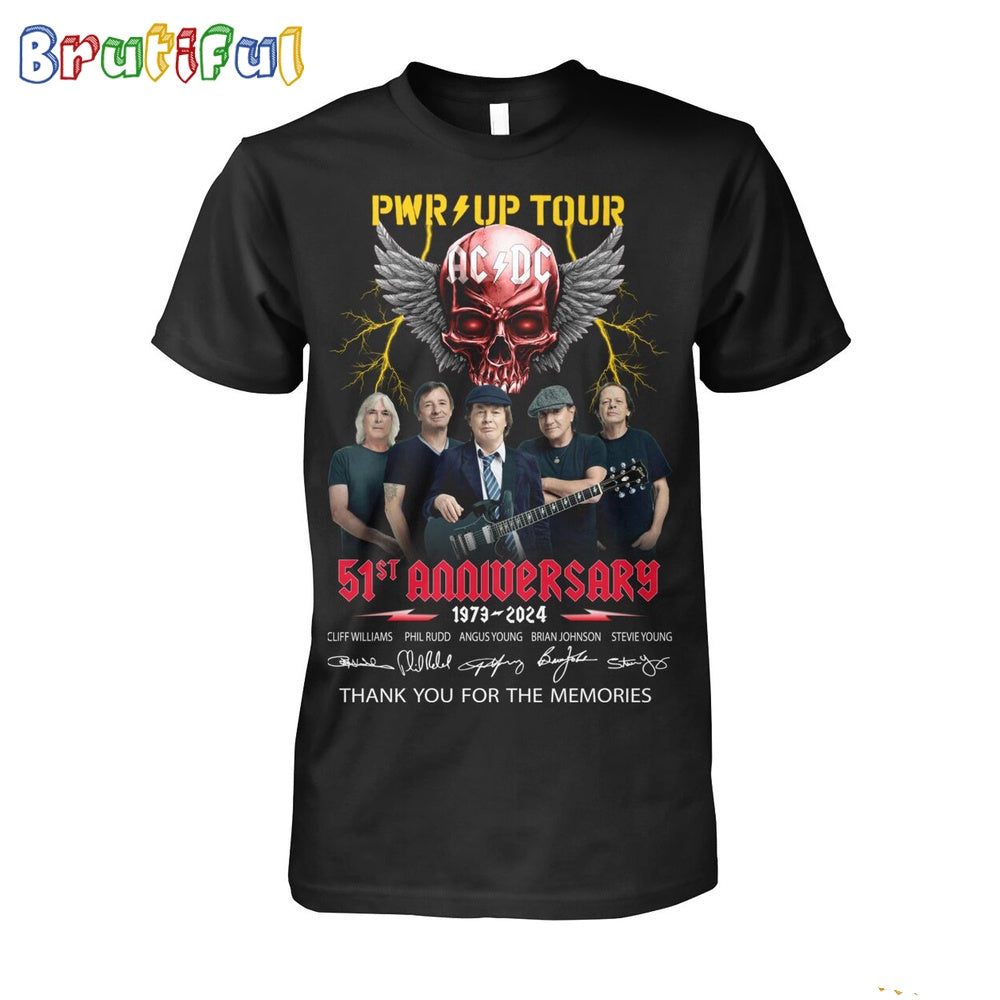 PWR Up Tour ACDC 51ST Anniversary 1974-2024 T-Shirt