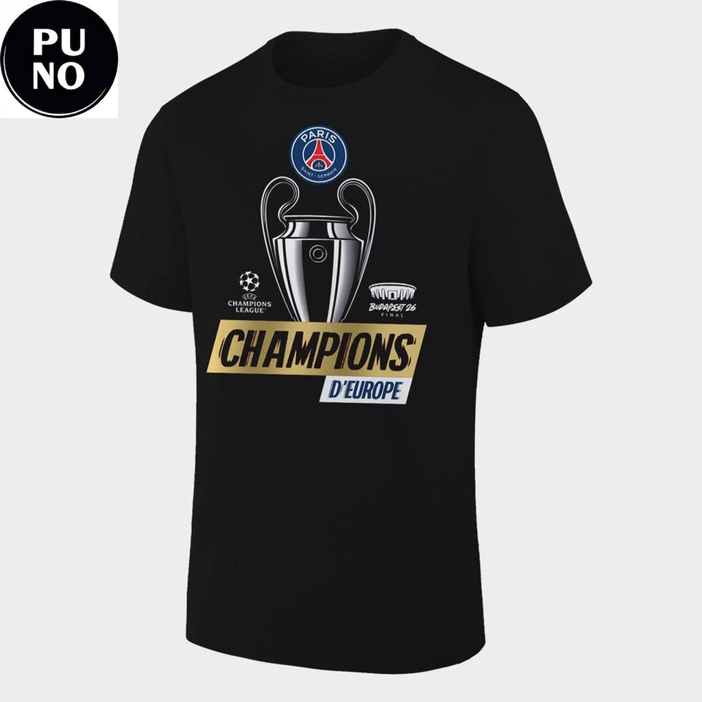 Paris Saint-Germain 2026 Champions Back 2 Back D’Europe Hoodie T-Shirt