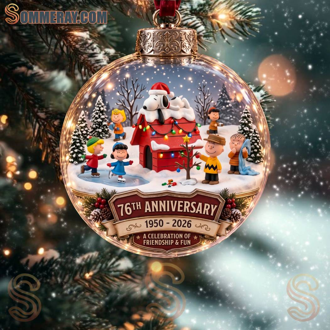 Peanuts 76th Anniversary A Celebration Of Friendship And Fun Holiday Bauble Ornament