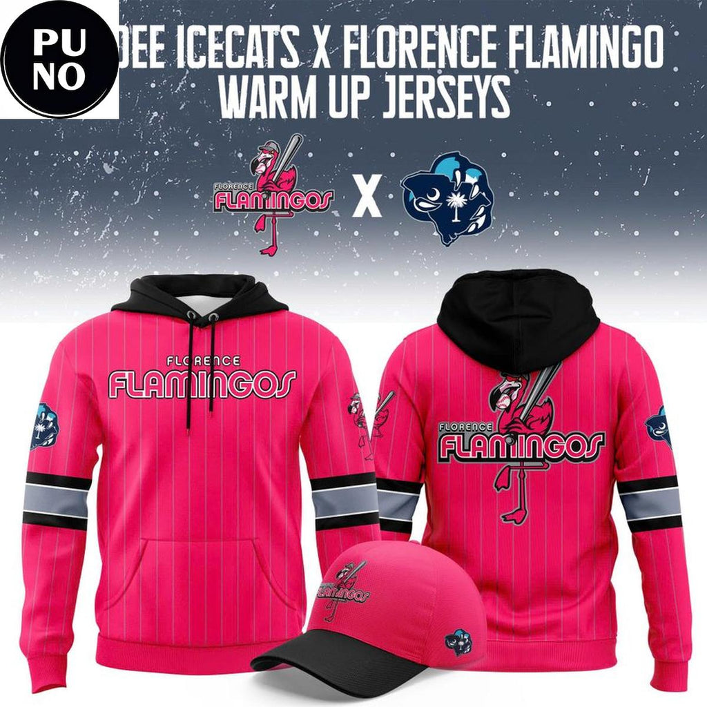 Pee Dee IceCats x Florence Flamingos Warm up 2026 Hoodie T-Shirt