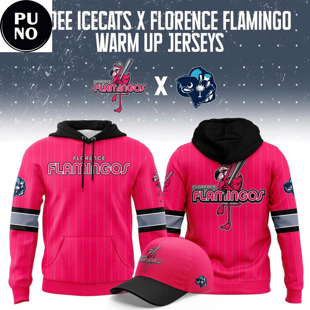 Pee Dee IceCats x Florence Flamingos Warm up 2026 Hoodie T-Shirt