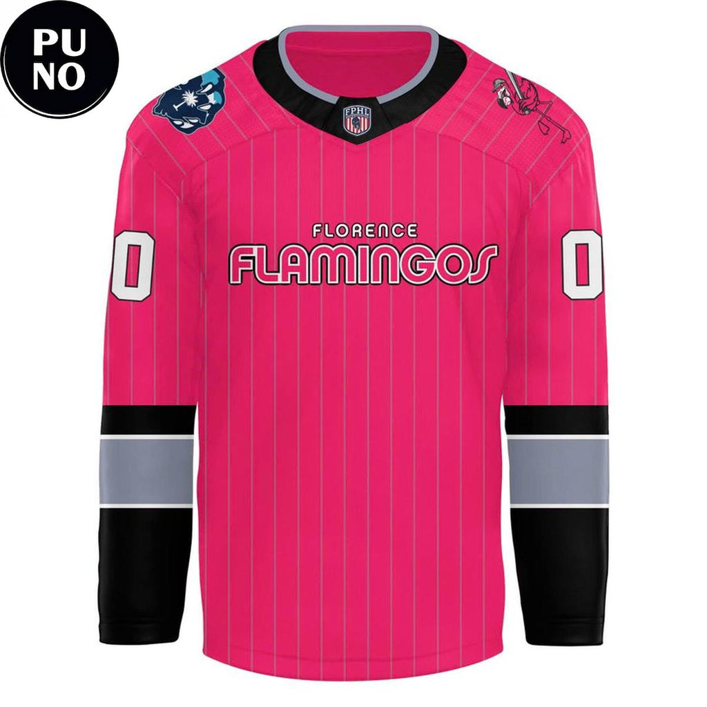 Pee Dee IceCats x Florence Flamingos Warm up 2026 Personalized Hockey Jersey