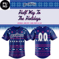 Pensacola Blue Wahoos x Halfway to the Holidays 2026 Personalized Baseball Jersey
