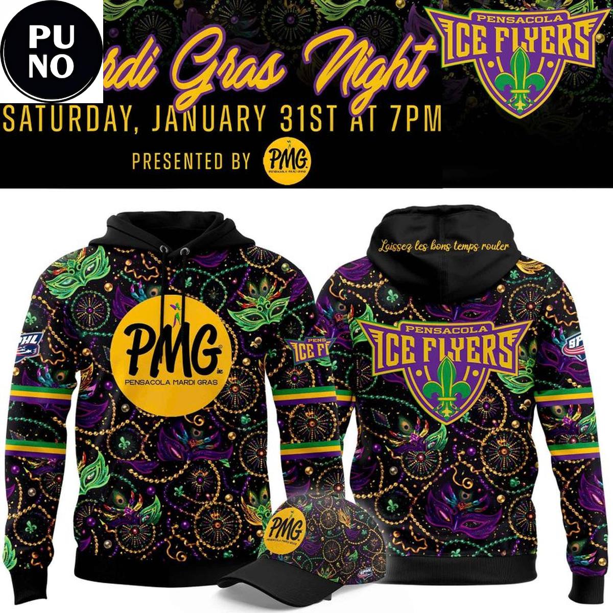 Pensacola Ice Flyers x Mardi Gras Night 2026 Hoodie