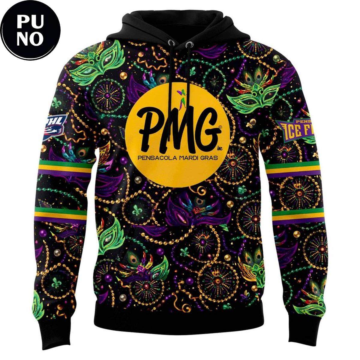 Pensacola Ice Flyers x Mardi Gras Night 2026 Hoodie