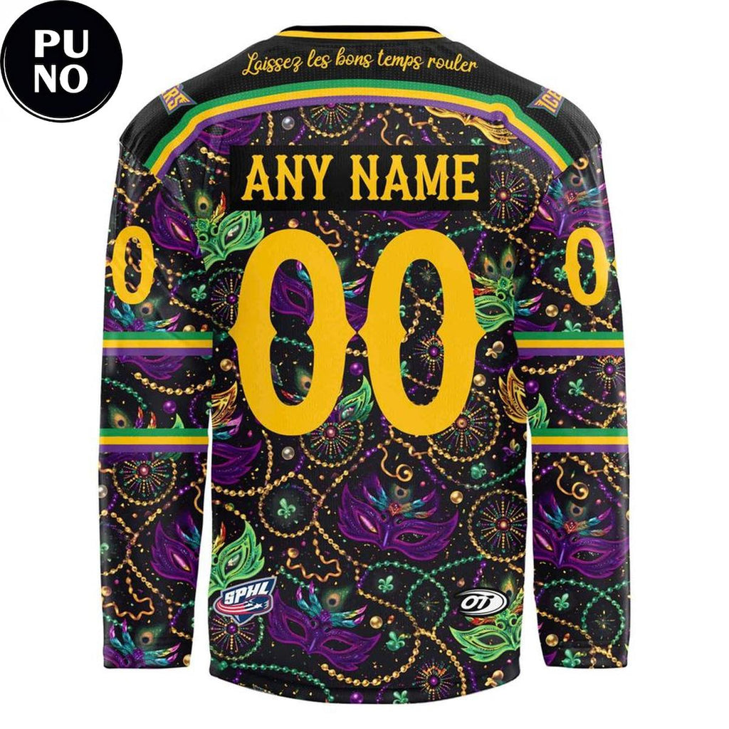 Pensacola Ice Flyers x Mardi Gras Night 2026 Personalized Hockey Jersey