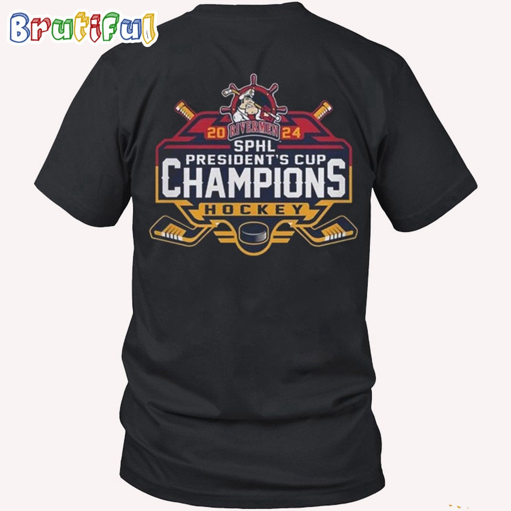 Peoria Rivermen 2024 SPHL President’t Cup Champions Hockey T Shirt