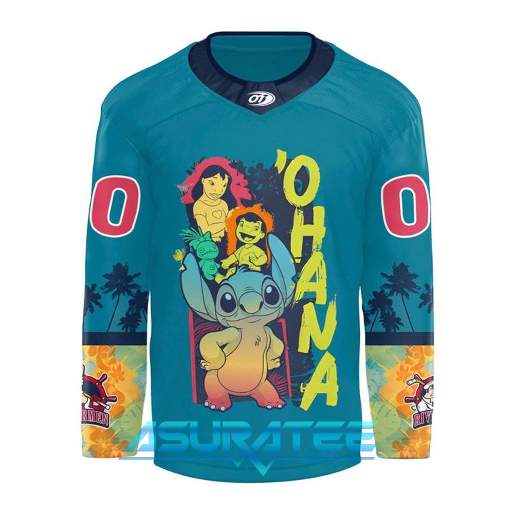 Peoria Rivermen x Stitch Disney Jersey Night Special Hockey Jersey