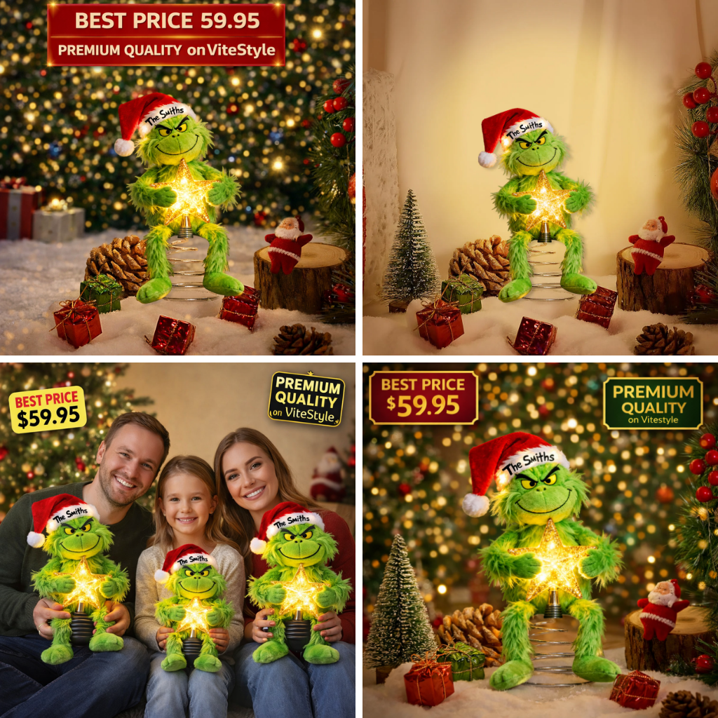 Personalized Grinch Stole Christmas LED Light Tree Topper