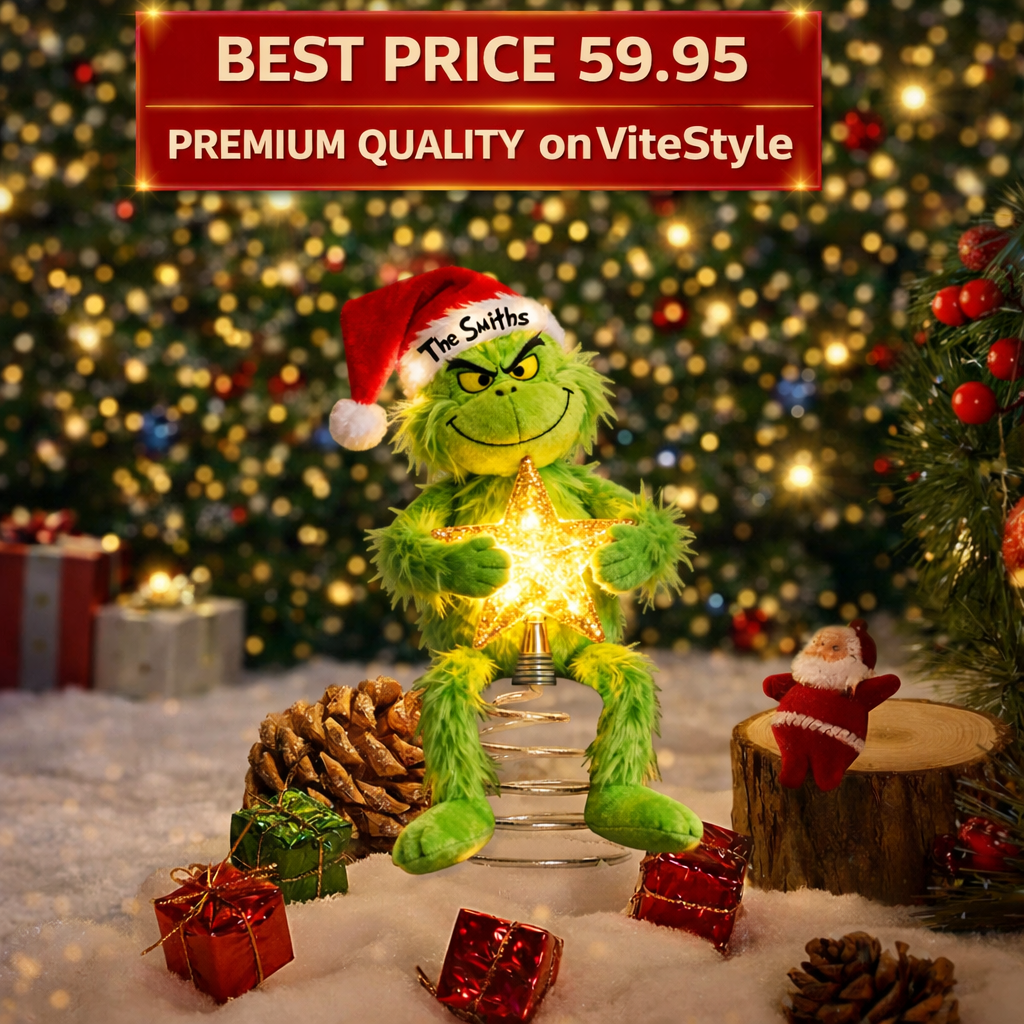 Personalized Grinch Stole Christmas LED Light Tree Topper