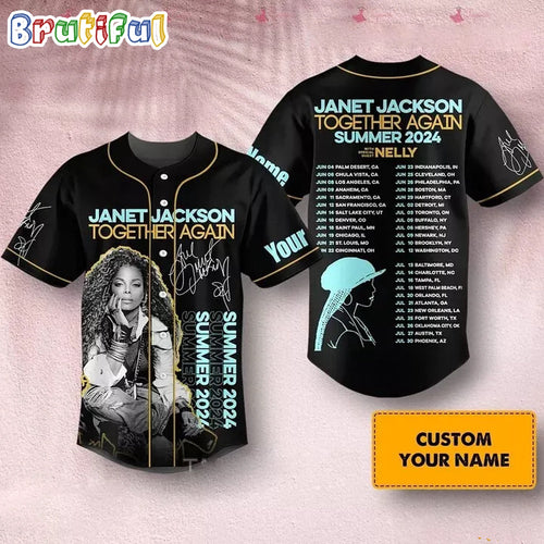 Personalized Janet Jackson Together Again Tour 2024 Baseball Jersey Shirt