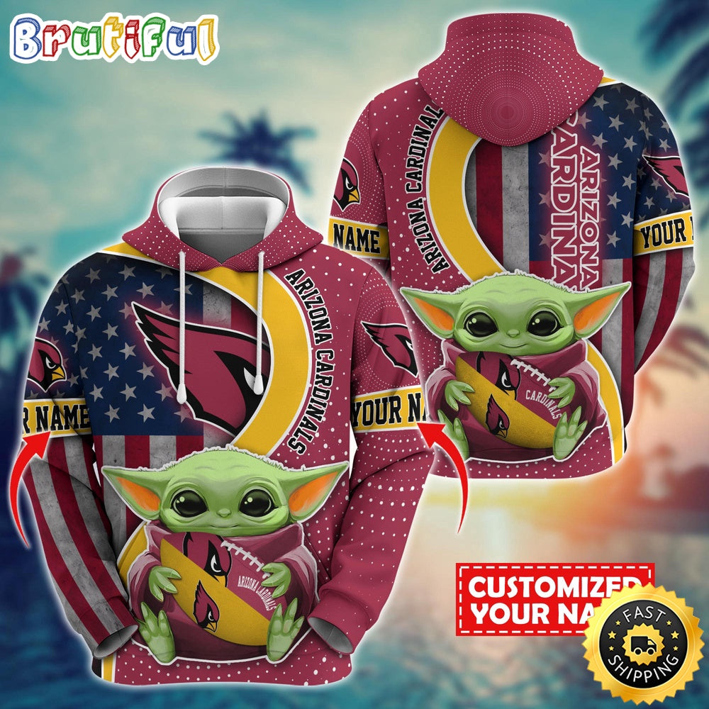 Personalized NFL Arizona Cardinals Hoodie Baby Yoda Unisex Hoodie For Fans
