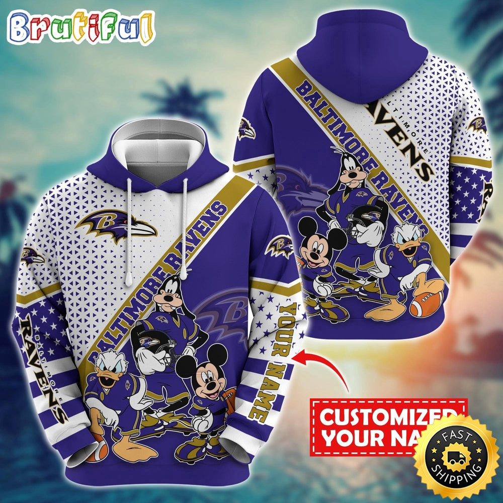 Personalized NFL Baltimore Ravens Hoodie Character Cartoon Movie Unisex Hoodie