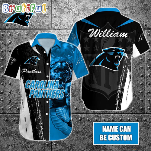 Personalized NFL Carolina Panthers Hawaiian Shirt Special Half Tone Mascot Aloha Shirt
