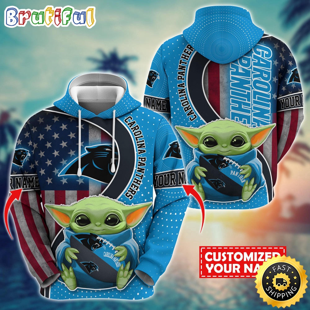 Personalized NFL Carolina Panthers Hoodie Baby Yoda Unisex Hoodie For Fans