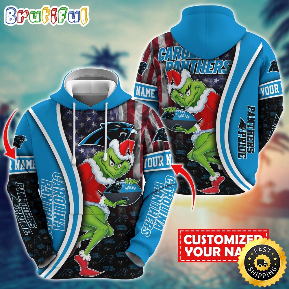 Personalized NFL Carolina Panthers Hoodie Grinch Unisex Hoodie