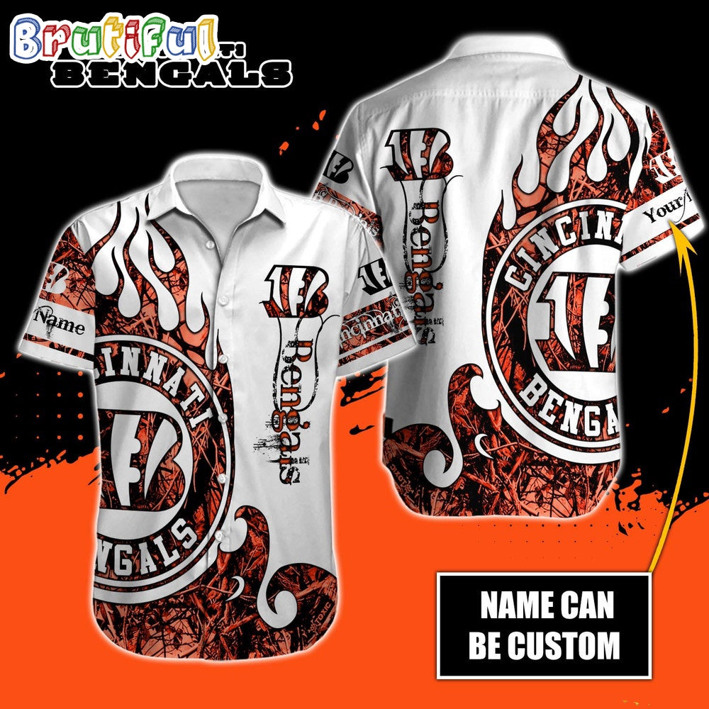 Personalized NFL Cincinnati Bengals Hawaiian Shirt Special Realtree Hunting Design Aloha Shirt