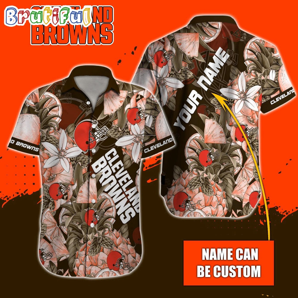 Personalized NFL Cleveland Browns Hawaiian Shirt Special Tropical Fruit Aloha Shirt