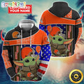 Personalized NFL Cleveland Browns Hoodie Baby Yoda Unisex Hoodie