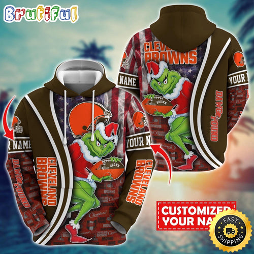 Personalized NFL Cleveland Browns Hoodie Grinch Unisex Hoodie