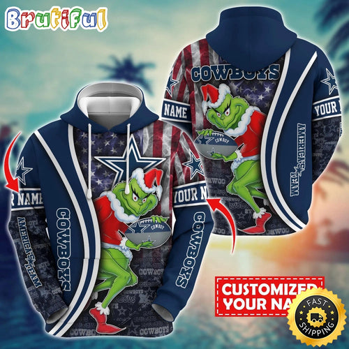 Personalized NFL Dallas Cowboys Hoodie Grinch Unisex Hoodie