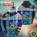 Personalized NFL Detroit Lions Hoodie Baby Yoda Unisex Hoodie