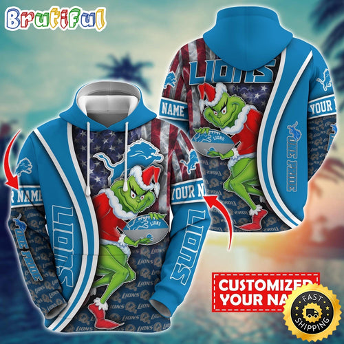 Personalized NFL Detroit Lions Hoodie Grinch Unisex Hoodie