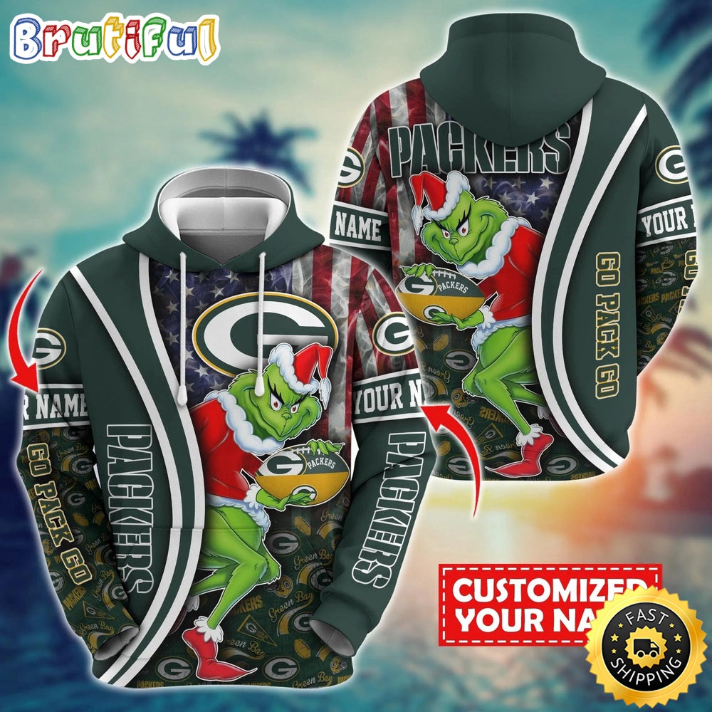Personalized NFL Green Bay Packers Hoodie Grinch Unisex Hoodie