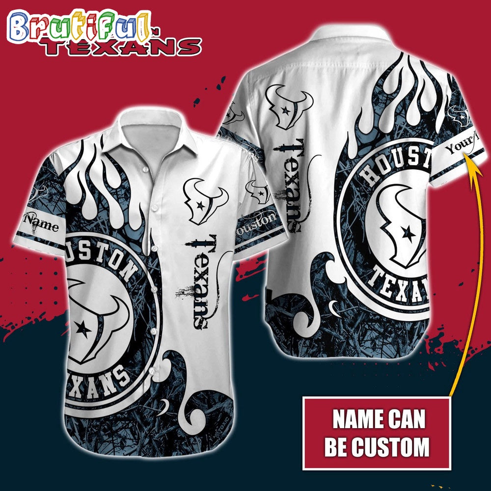 Personalized NFL Houston Texans Hawaiian Shirt Special Realtree Hunting Design Aloha Shirt
