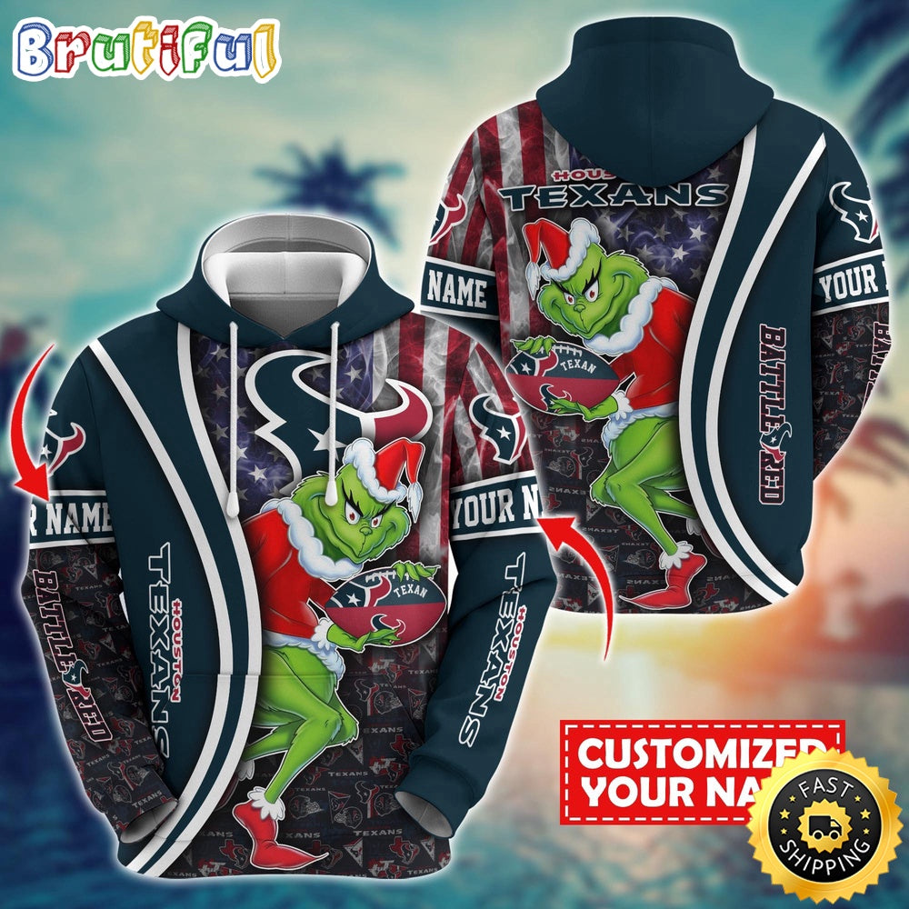 Personalized NFL Houston Texans Hoodie Grinch Unisex Hoodie