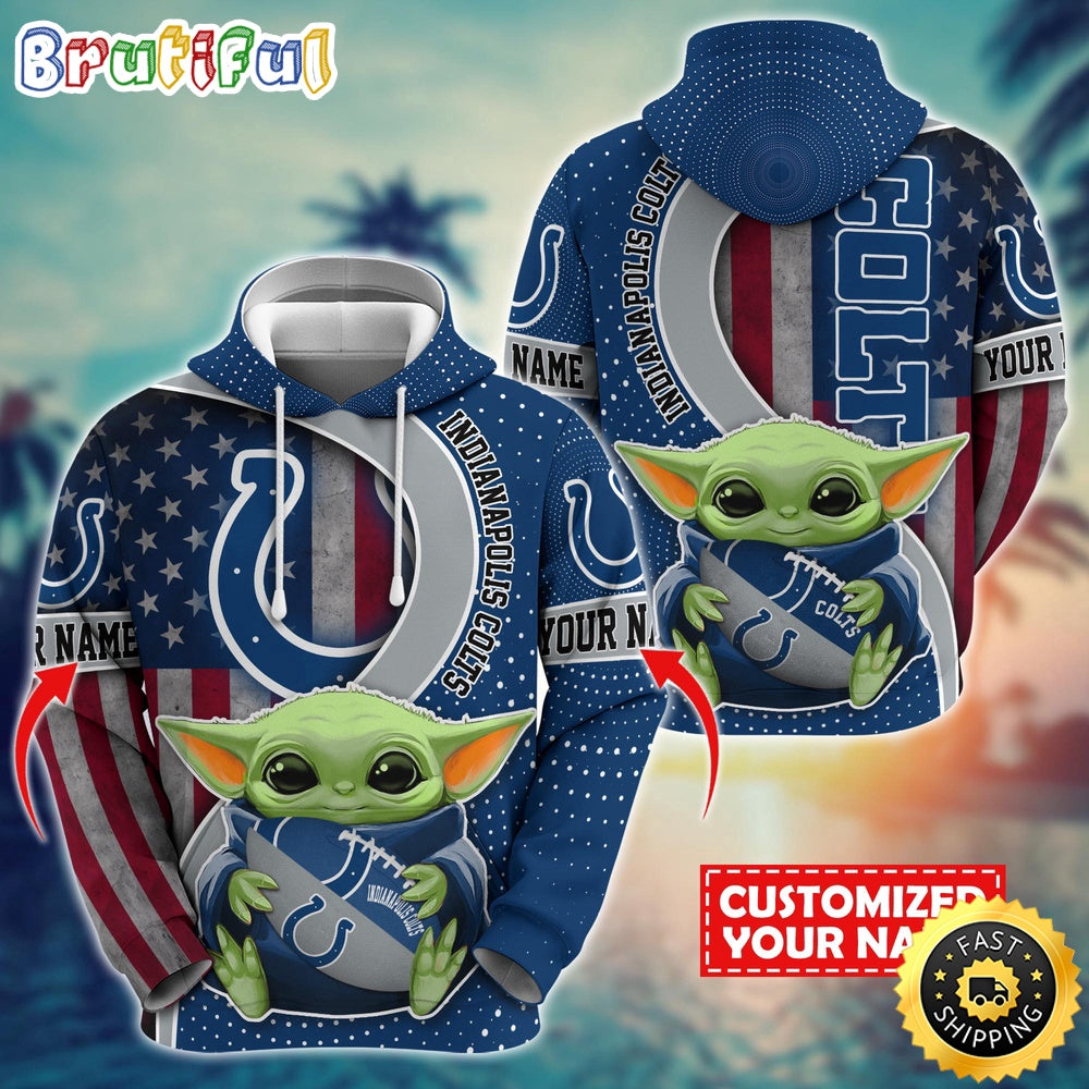 Personalized NFL Indianapolis Colts Hoodie Baby Yoda Unisex Hoodie For Fans